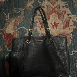 Michael Kors Black Leather Tote Bag
